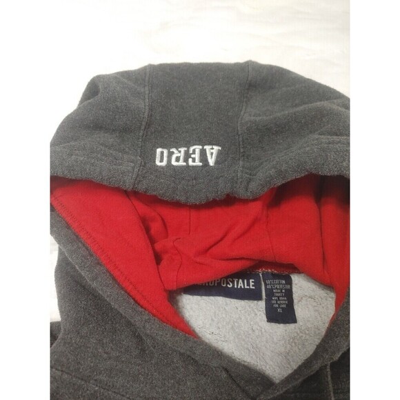 Aeropostale Men's Hoodie Long Sleeve Sweatshirt Gray Size L College Vintage - Picture 4 of 10